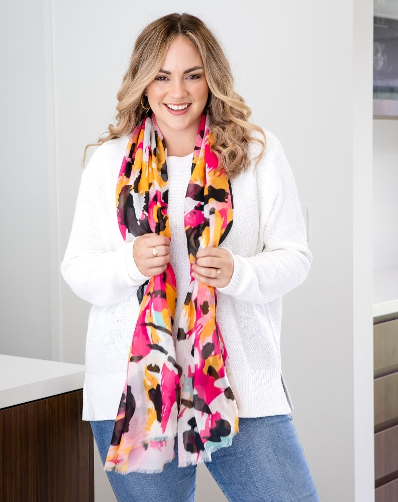 Summer Print Scarf - Bright Leopard