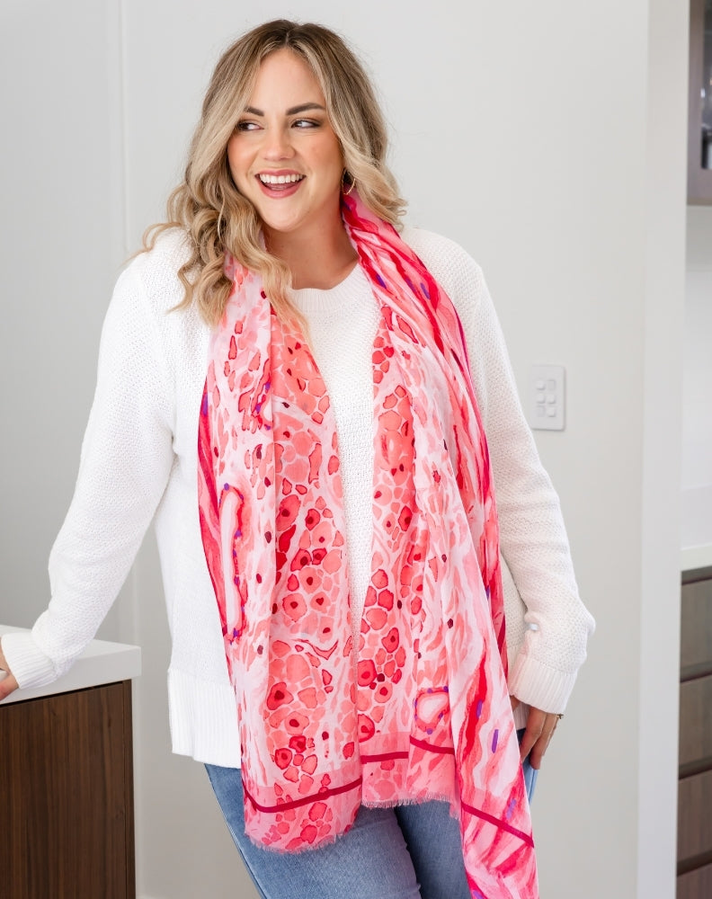 Summer Print Scarf - Pink