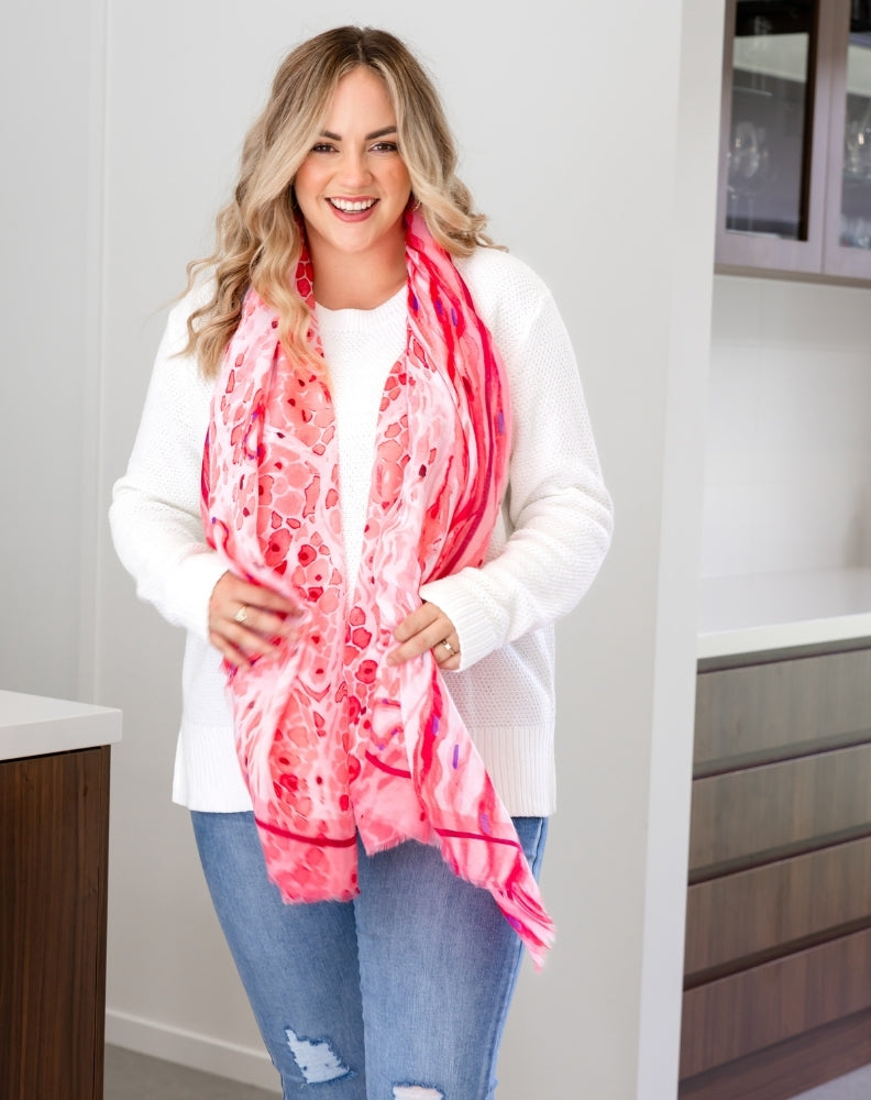 Summer Print Scarf - Pink