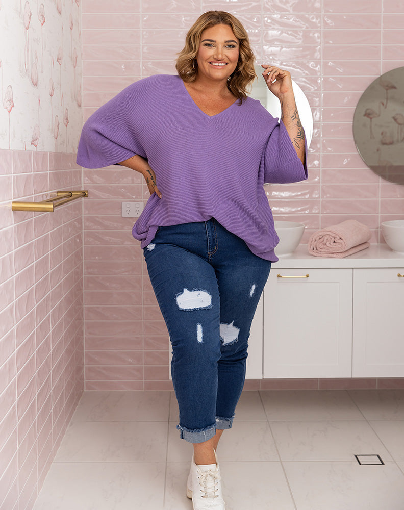 Drew Knit Short - Lilac