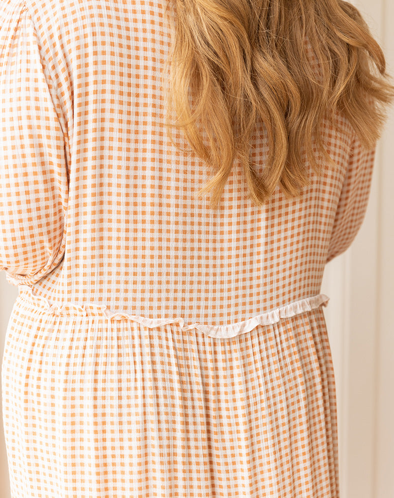 Lily Maxi - Tan Gingham