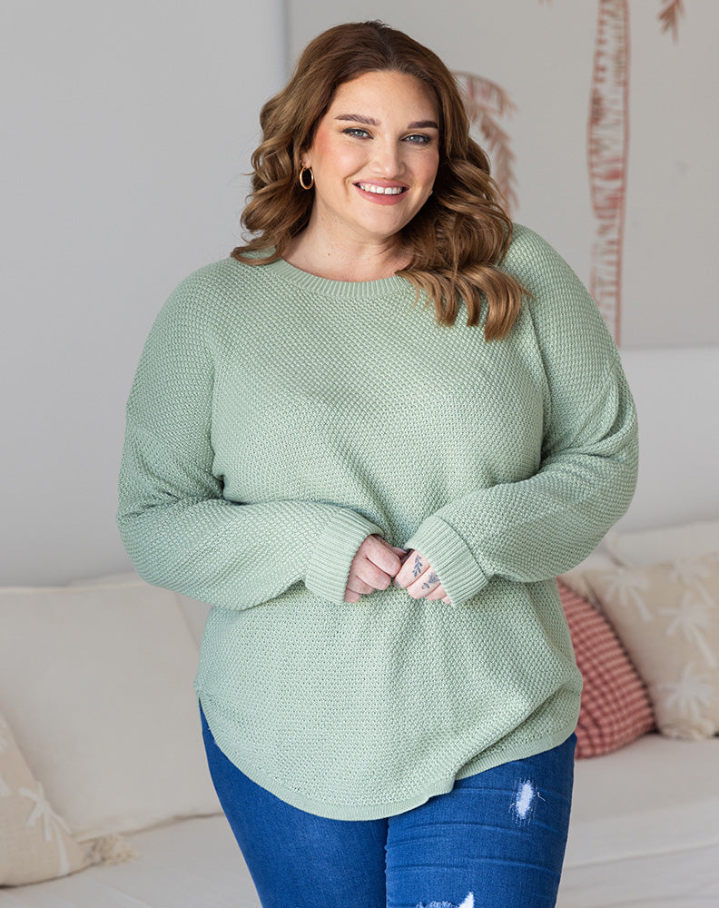 Waffle Knit - Sage