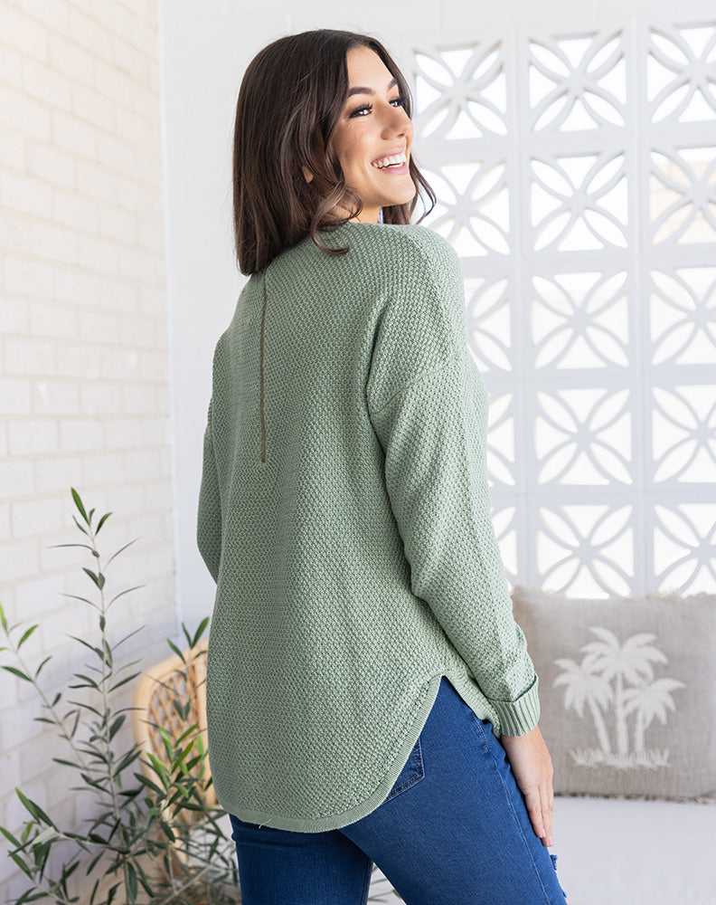 Waffle Knit - Sage