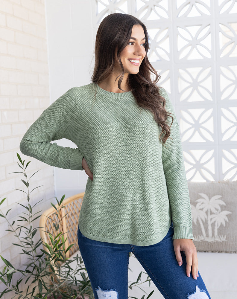 Waffle Knit - Sage