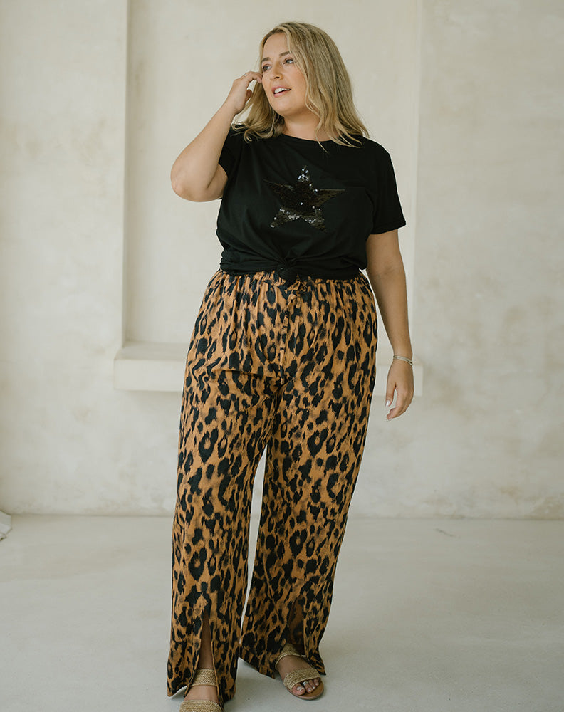 Star Sequin Tee - Black