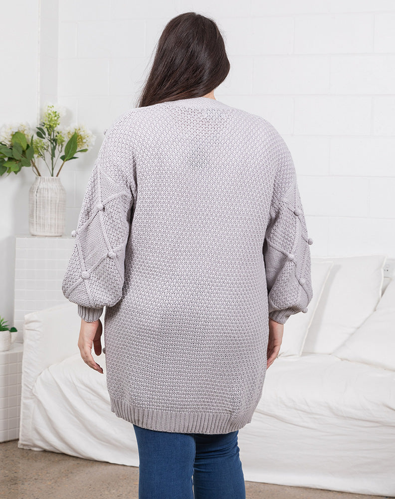 Jacquard Cardi - Grey