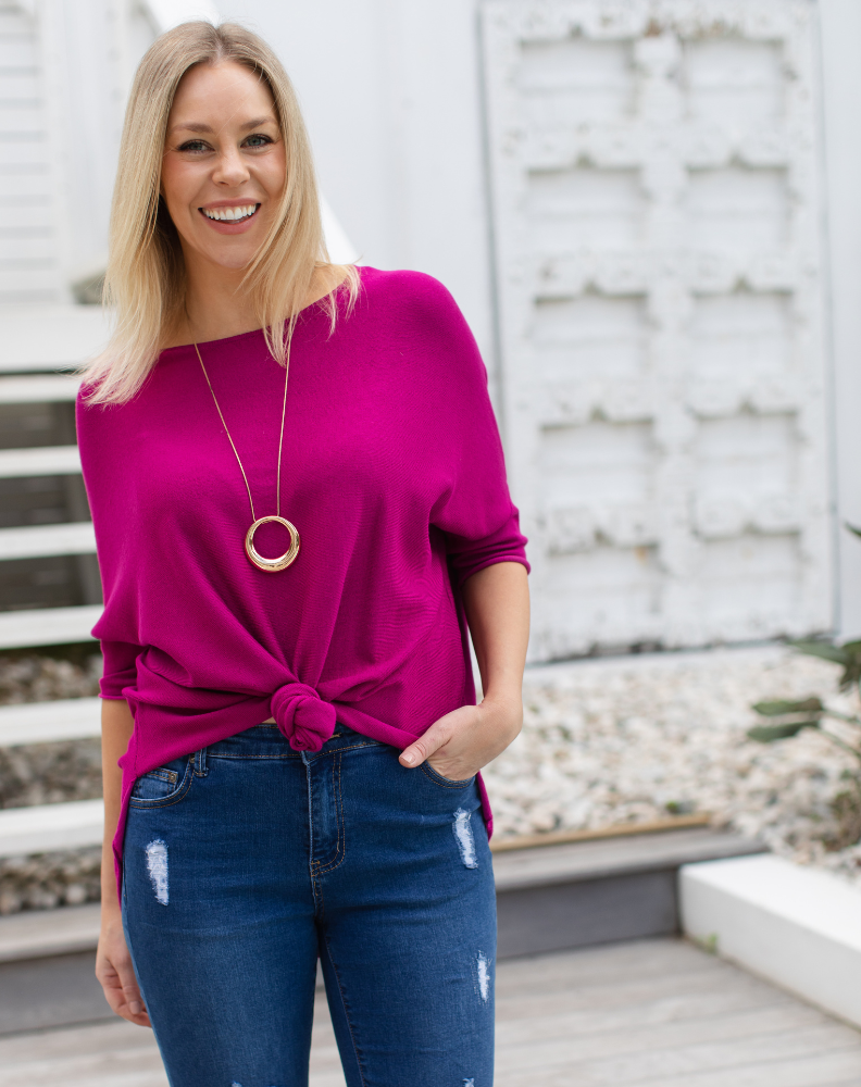 Batwing Knit - Magenta