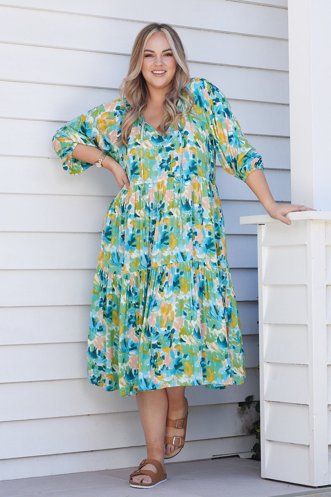 Jacinta Dress - Green/Floral