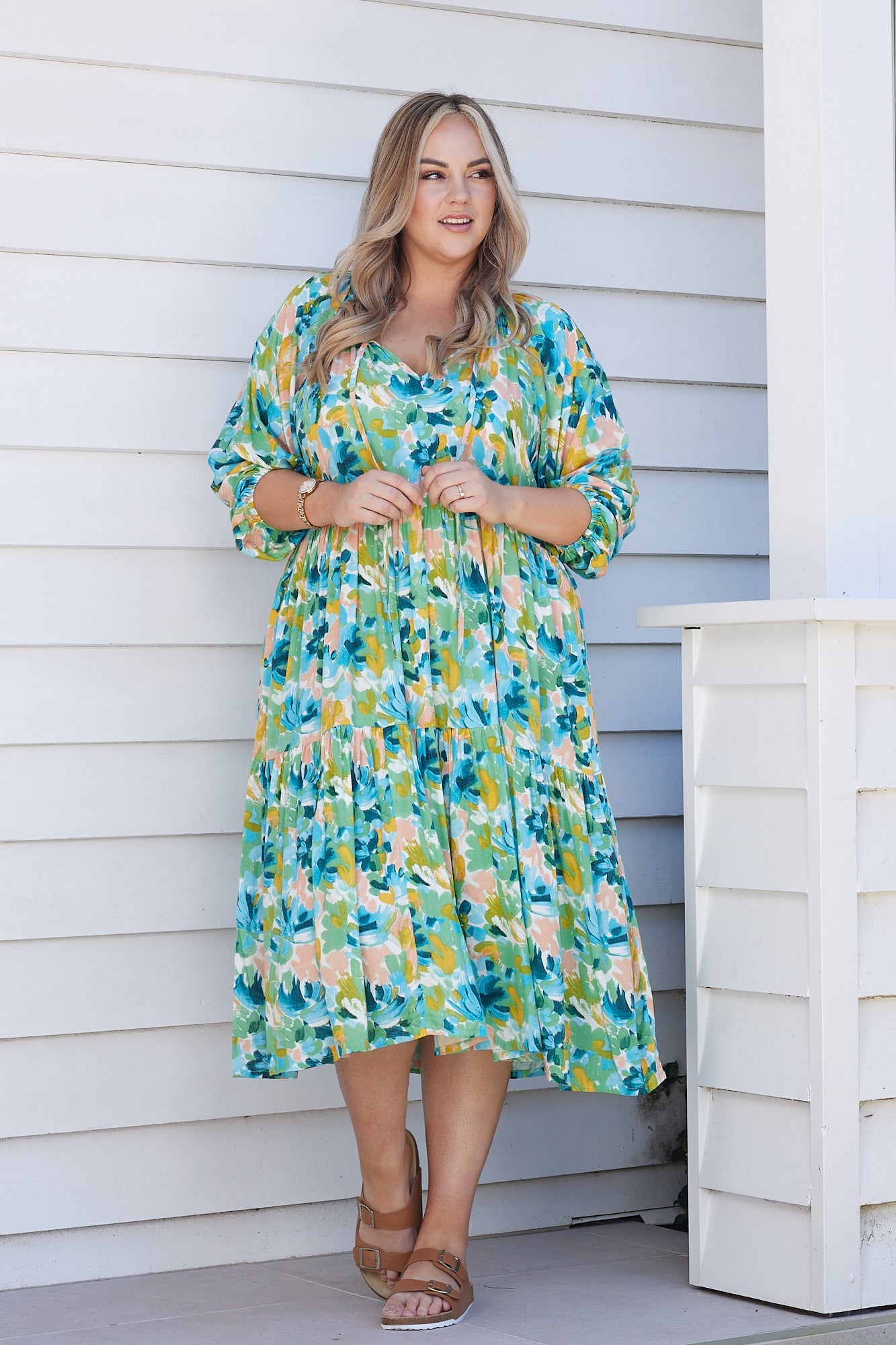 Jacinta Dress - Green/Floral
