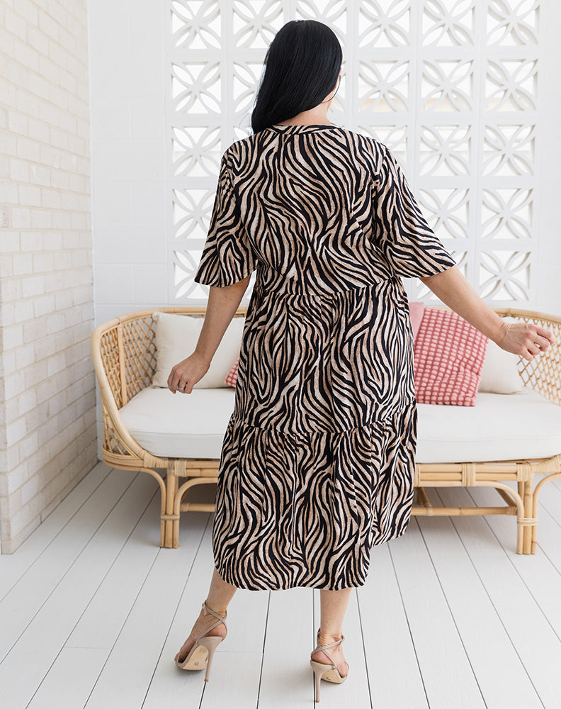 Fresia Dress - Zebra Print