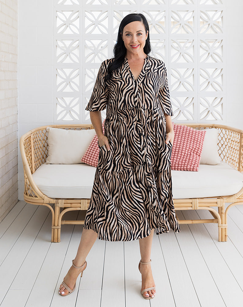 Fresia Dress - Zebra Print