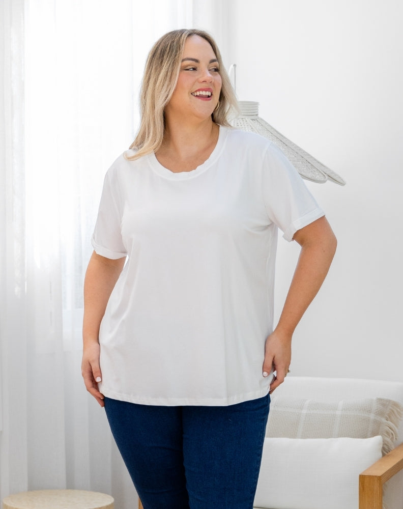 Cuff Tee - White