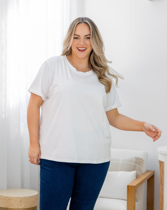 Cuff Tee - White