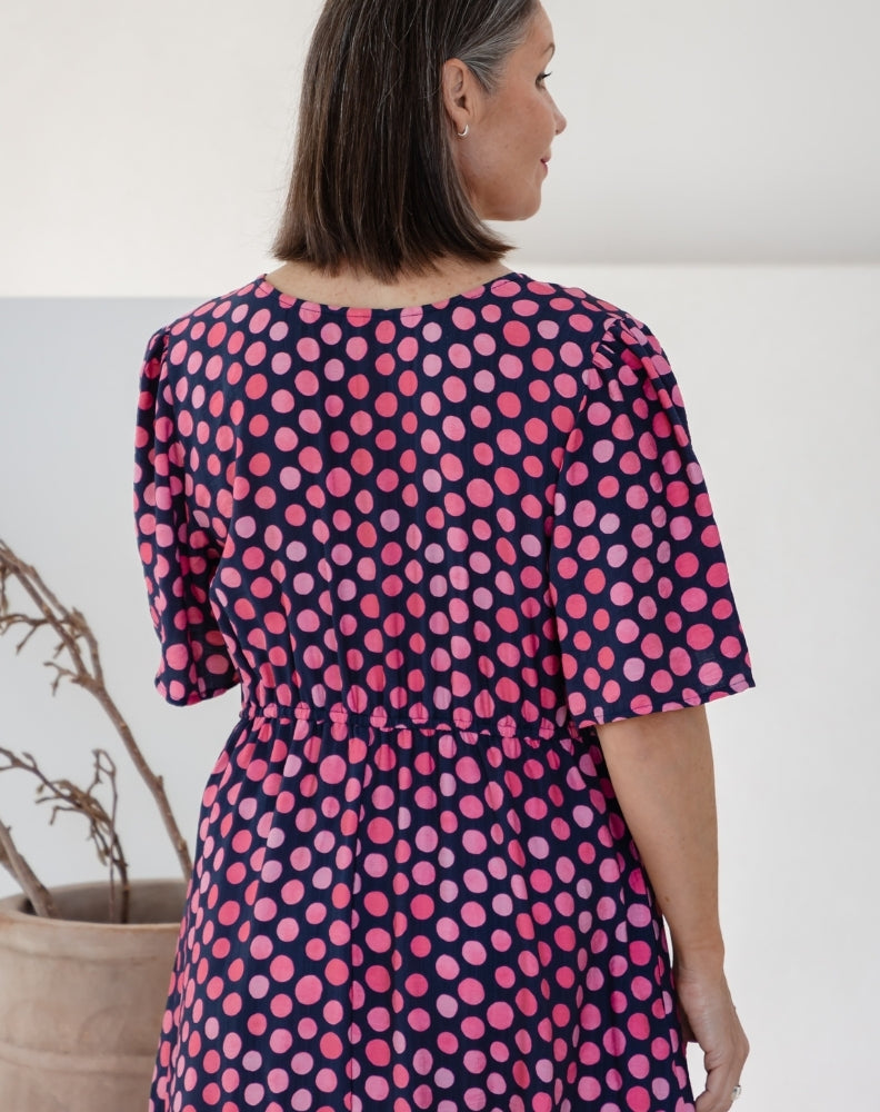 Georgia Dress - Navy Spot