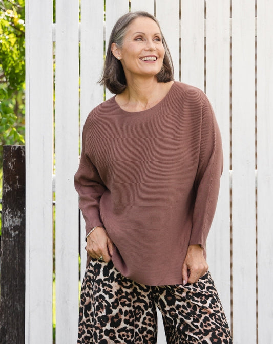 Boat Neck Knit - Nutmeg
