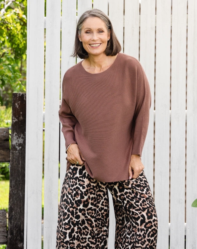 Boat Neck Knit - Nutmeg