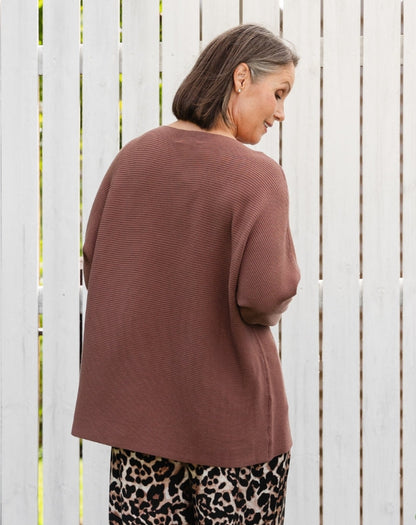 Boat Neck Knit - Nutmeg