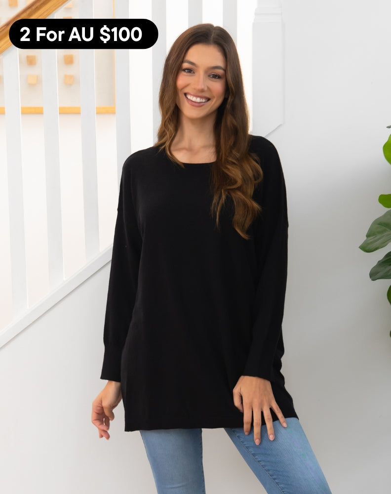 Bailey Tunic Knit - Black