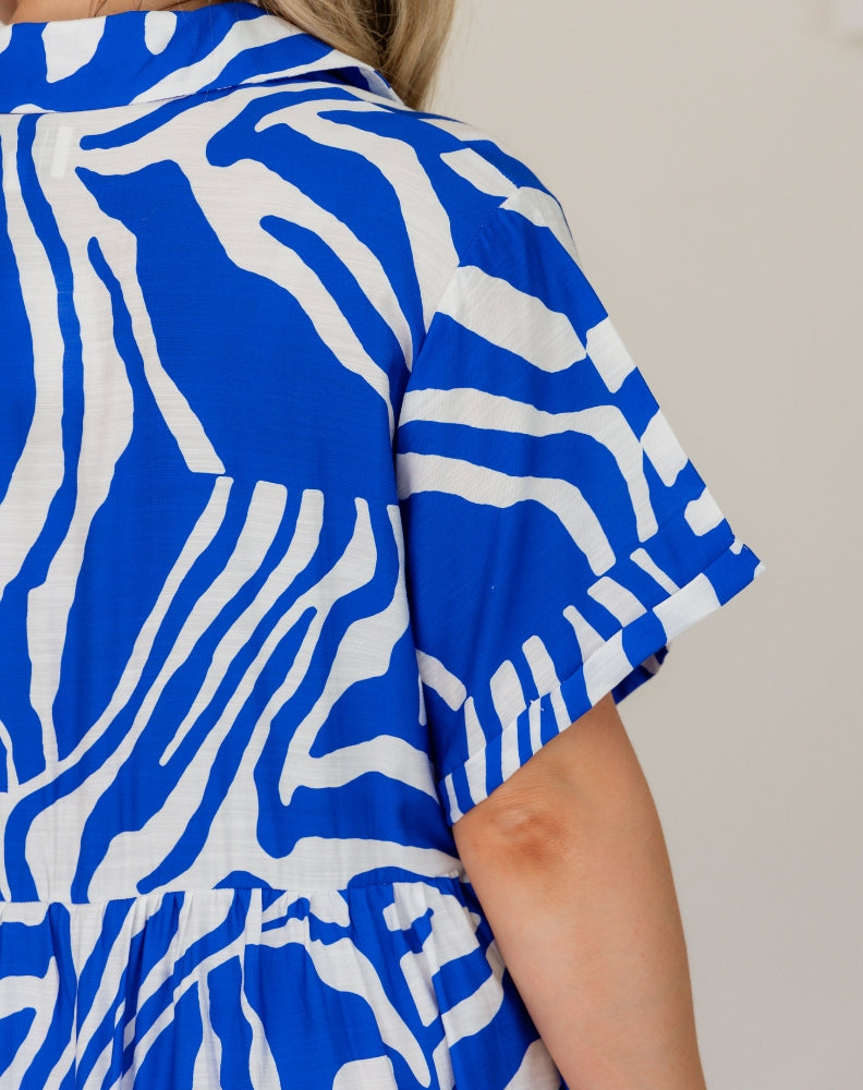 Amelia Dress - Blue Print