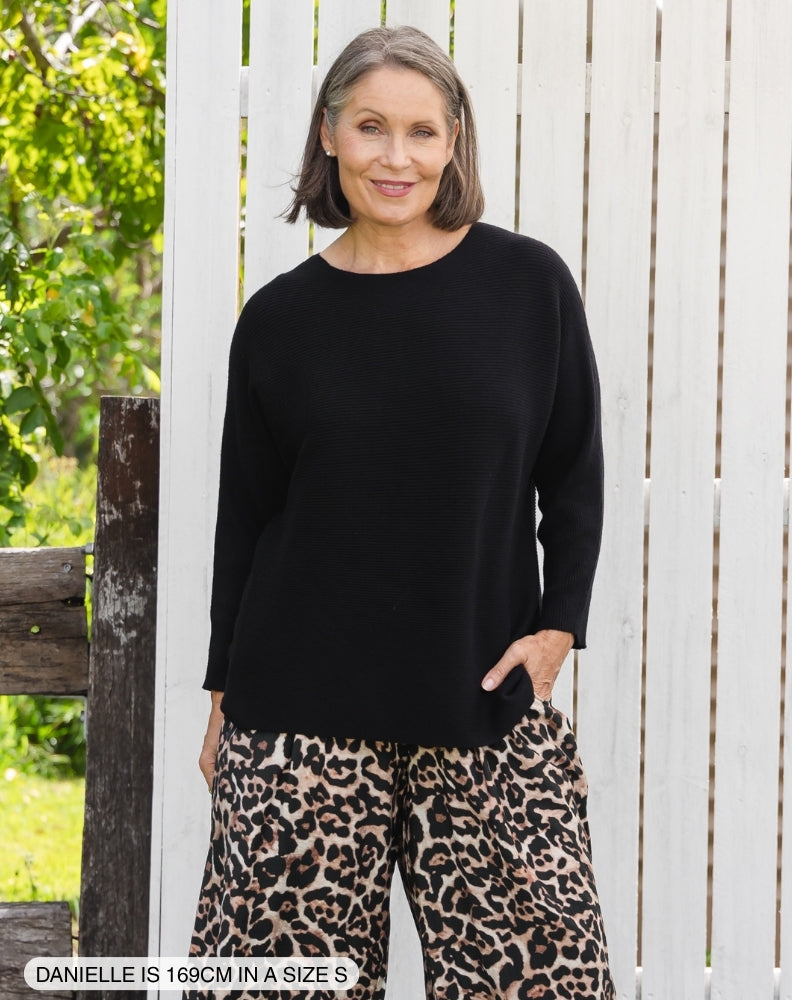 Boat Neck Knit - Black