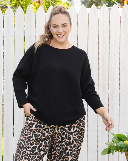 Boat Neck Knit - Black