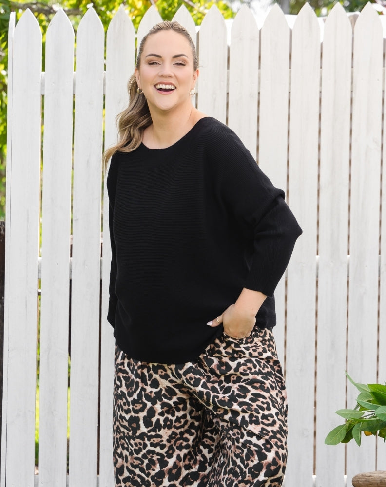 Boat Neck Knit - Black