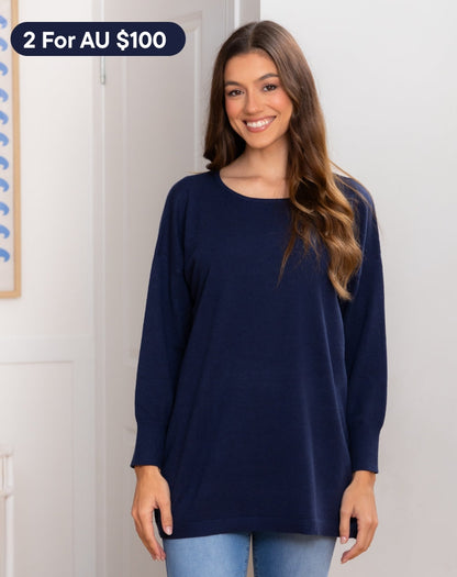 Bailey Tunic Knit - Navy