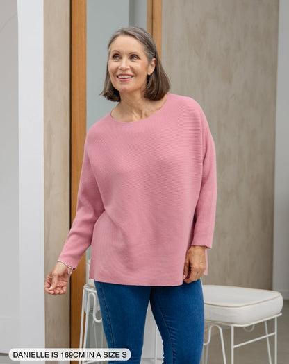 Boat Neck Knit - Blush