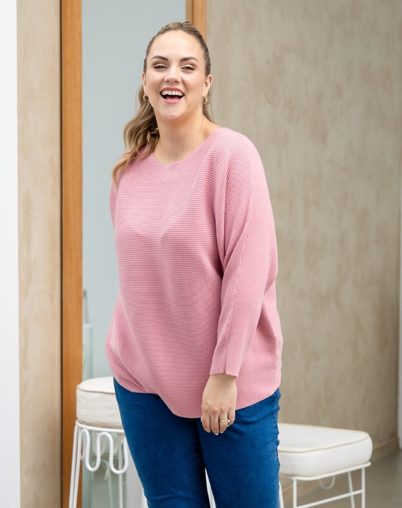 Boat Neck Knit - Blush