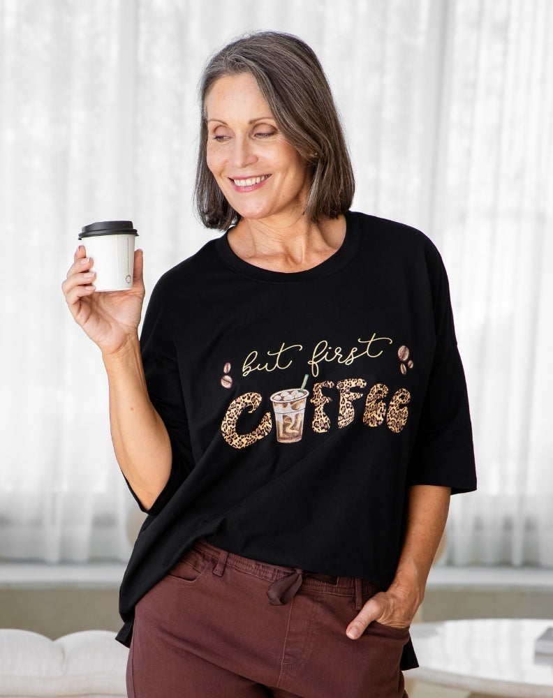 But First Coffee Oversized Tee