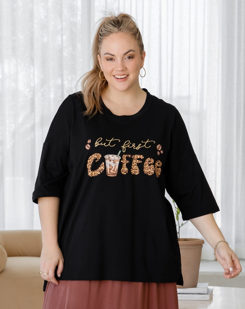 But First Coffee Oversized Tee
