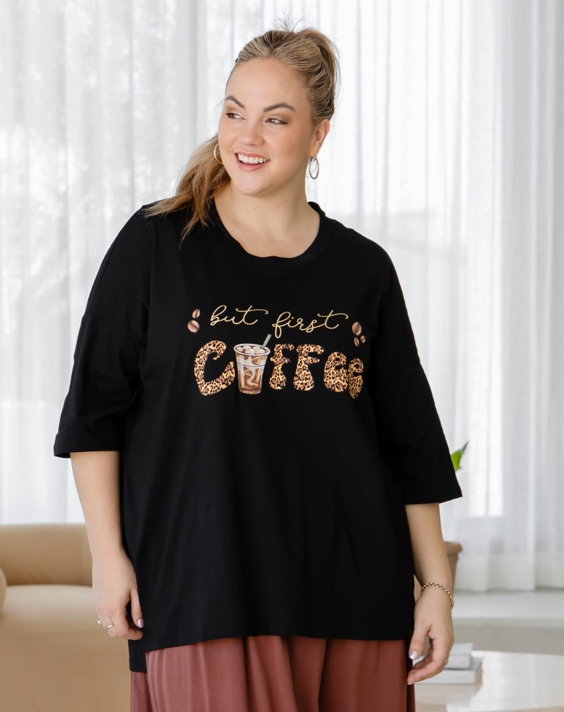 But First Coffee Oversized Tee