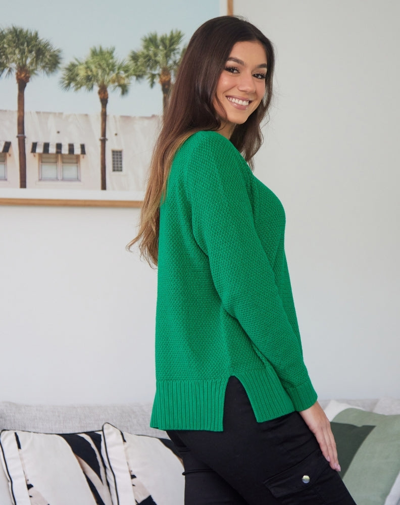 Maple Cotton Knit - Emerald