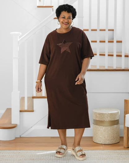 Sequin Dress - Coffee