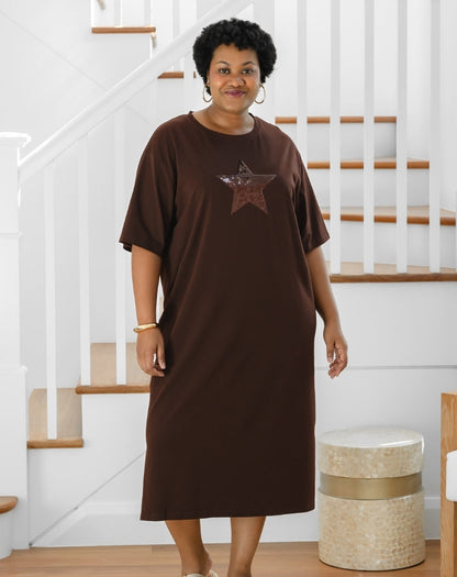 Sequin Dress - Coffee