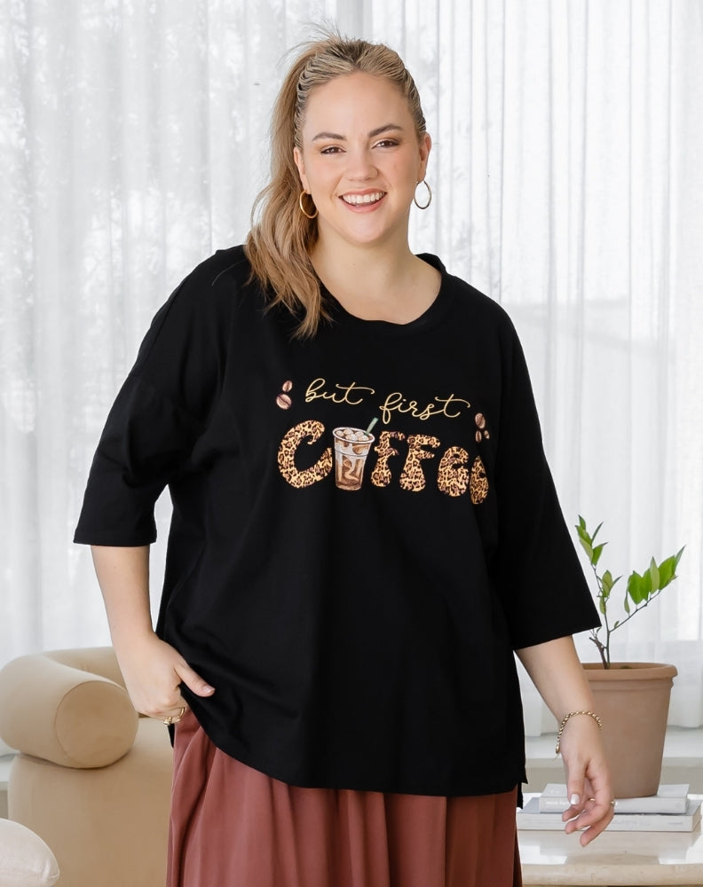 But First Coffee Oversized Tee