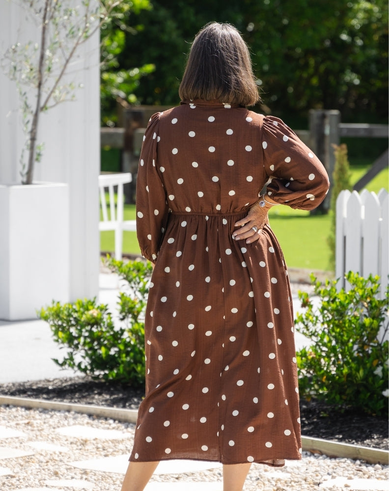Elly Dress - Chocolate Spot