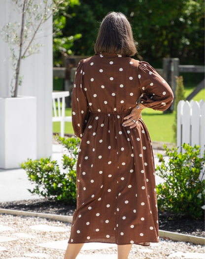 Elly Dress - Chocolate Spot
