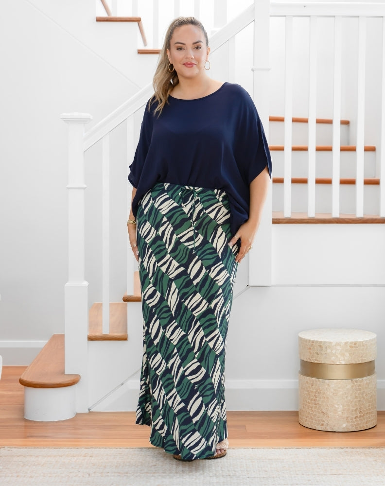 Chloe Bias Skirt - Evergreen