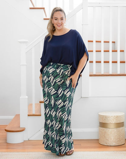 Chloe Bias Skirt - Evergreen