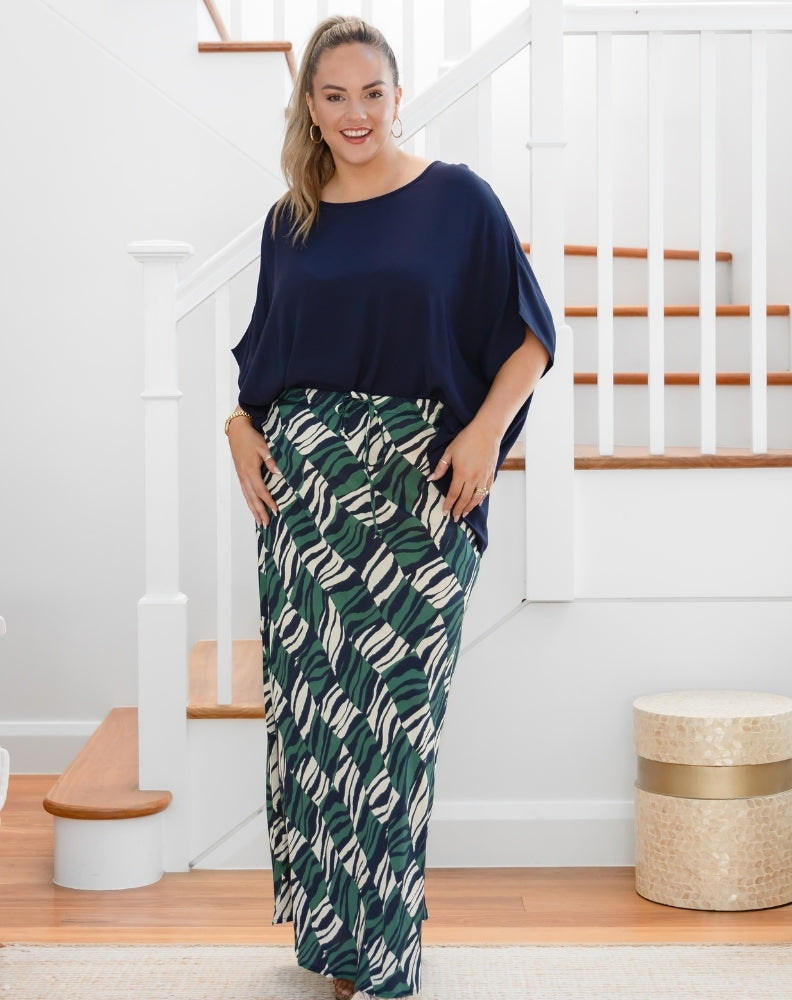 Chloe Bias Skirt - Evergreen