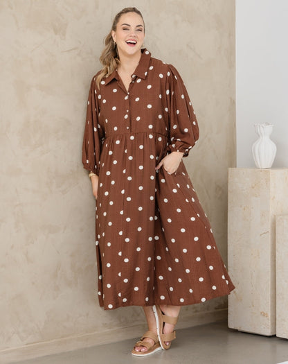 Elly Dress - Chocolate Spot