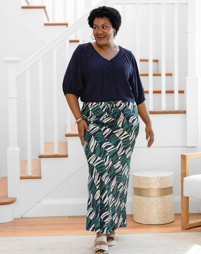 Chloe Bias Skirt - Evergreen