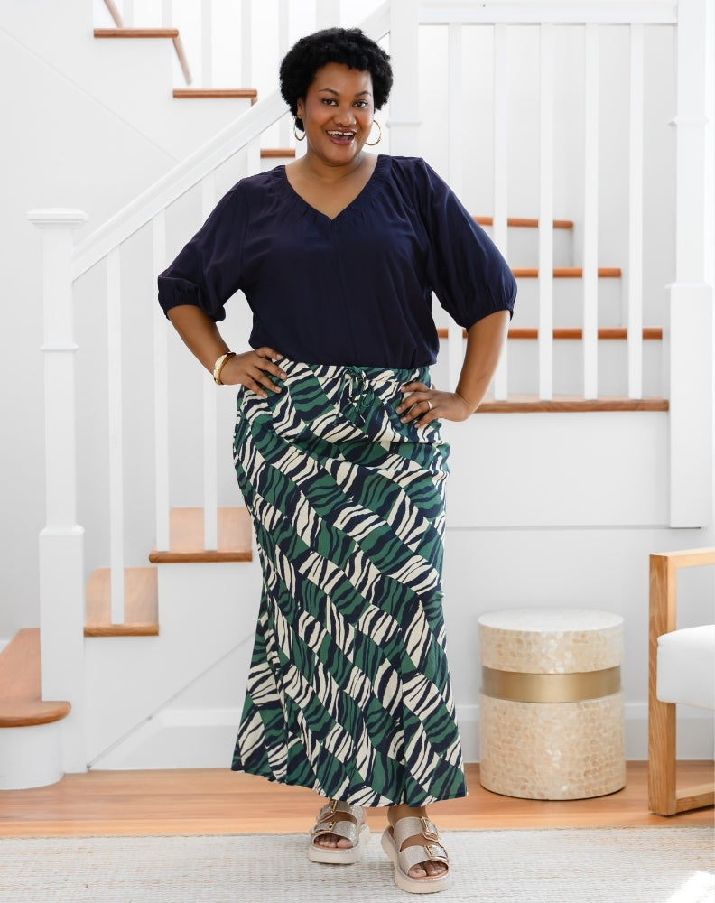 Chloe Bias Skirt - Evergreen