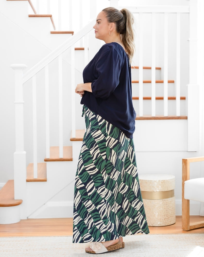 Chloe Bias Skirt - Evergreen
