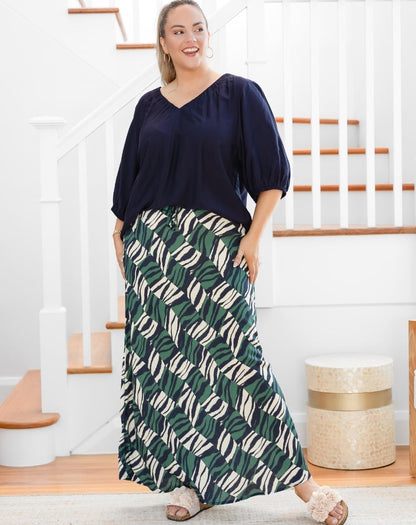 Chloe Bias Skirt - Evergreen