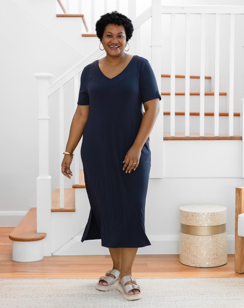 Harper Slip Dress - Navy