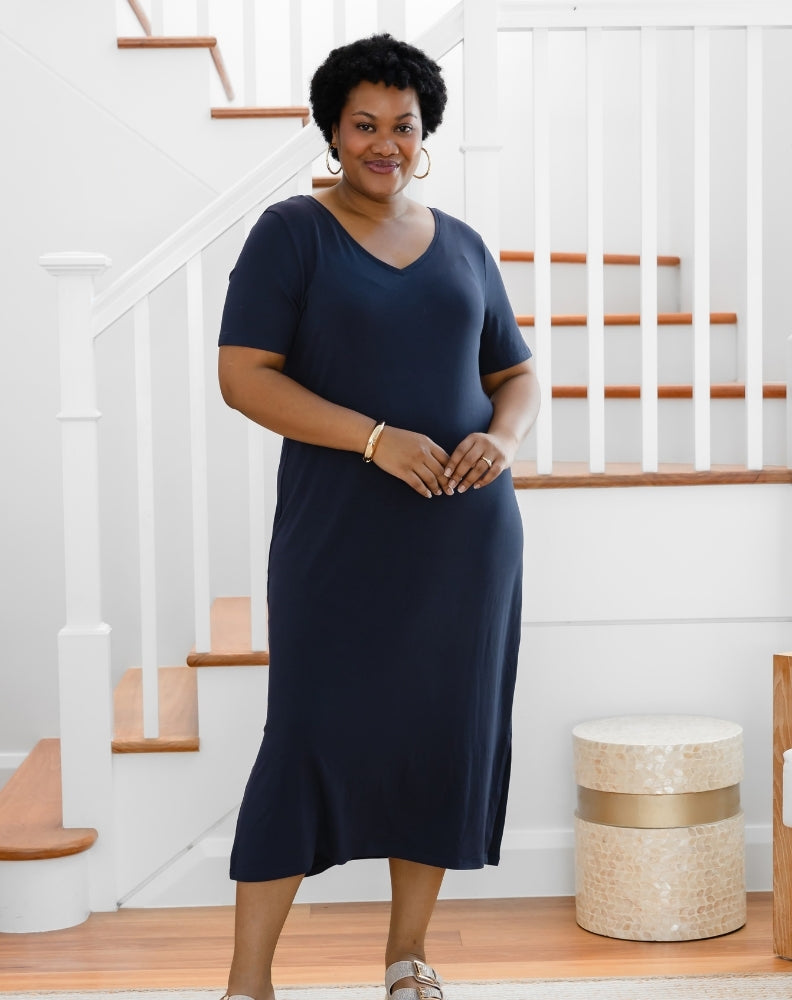 Harper Slip Dress - Navy