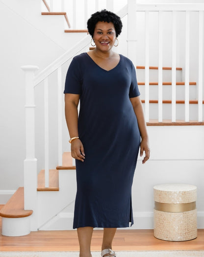 Harper Slip Dress - Navy