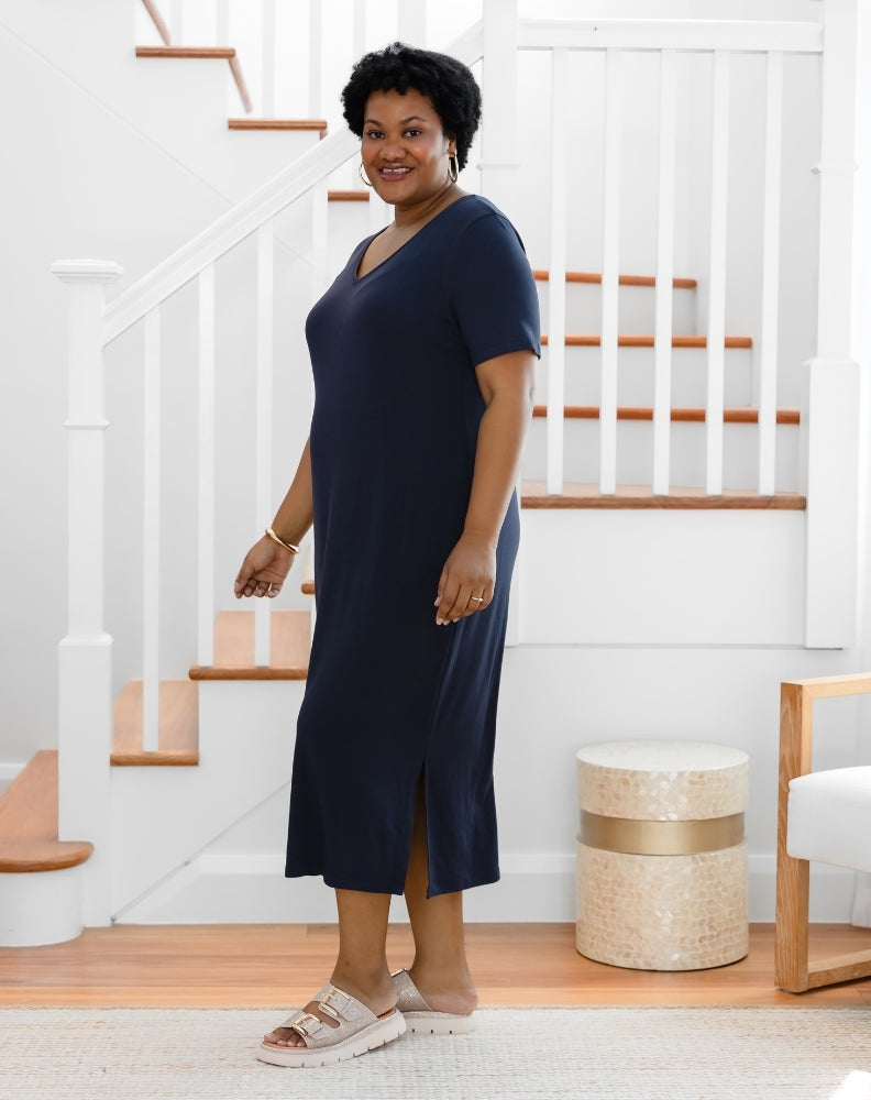 Harper Slip Dress - Navy
